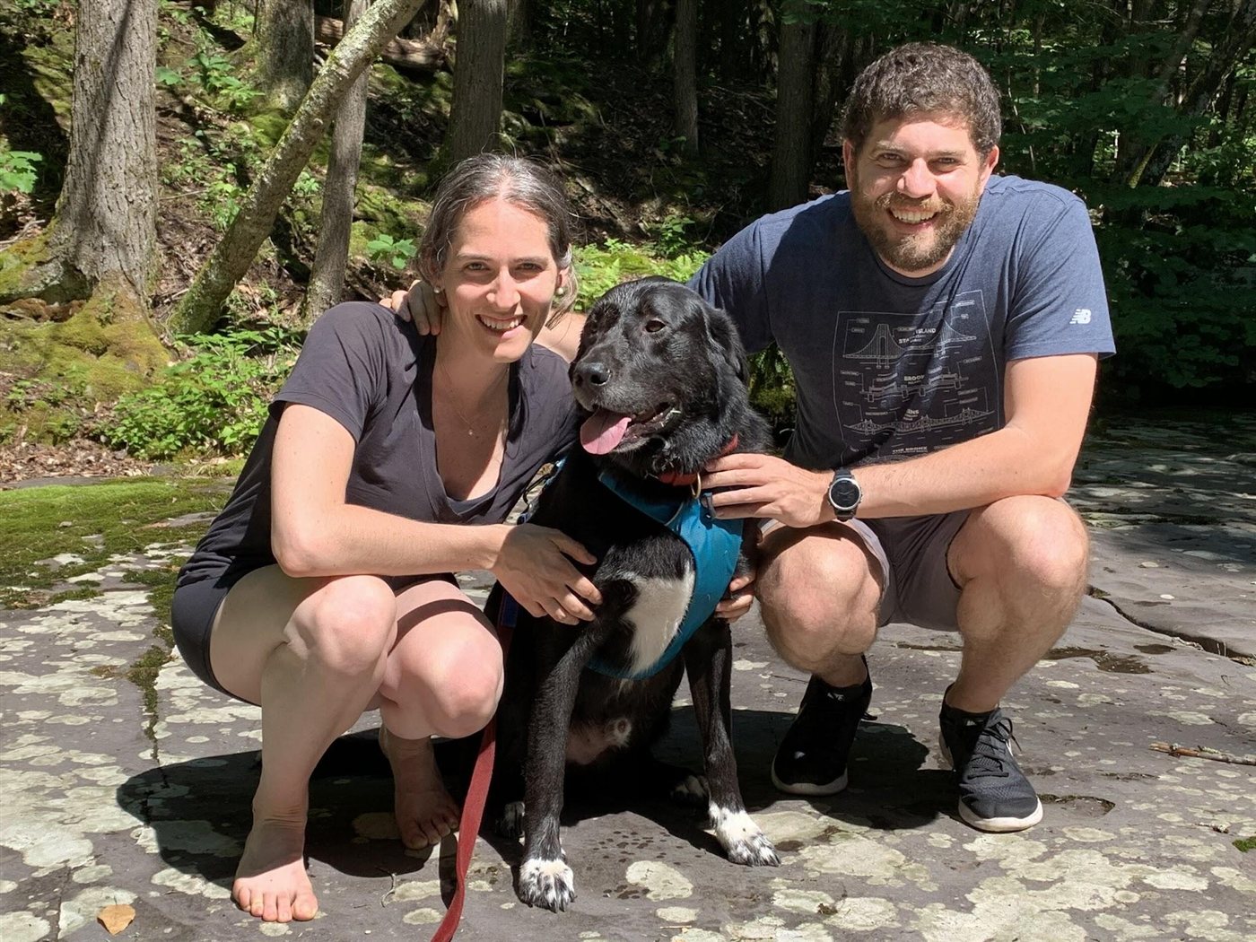 Nathaniel Lubin with his wife Kate and their dog Charlie
